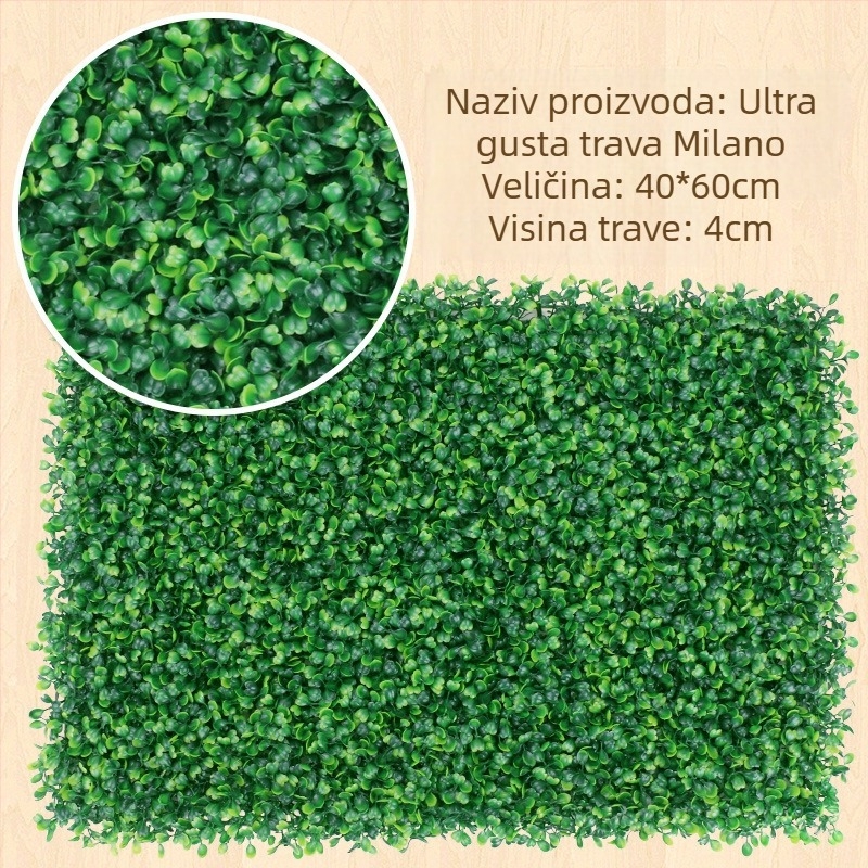 Gusta umjetno travnato zidno dekor s biljem za unutarnju dekoraciju