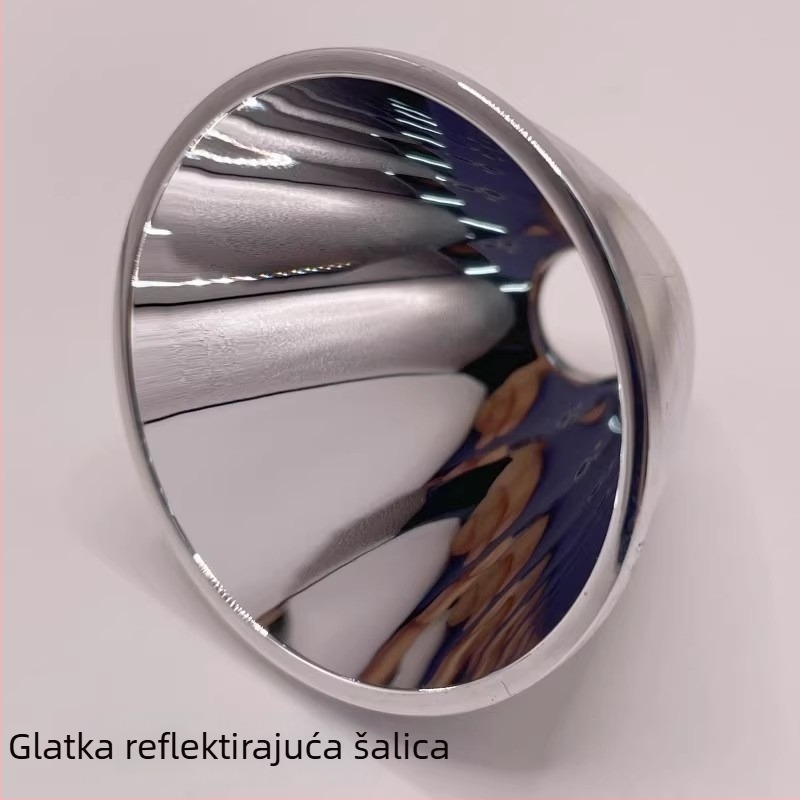 Aluminijska lampasta kućica od aluminija s vakuumski elektroplatnim reflektirajućim poklopcem, model C8, tekstura narančine kore, 41,5x31x10 mm, kompatibilno s Cree XHP35/50/70LED