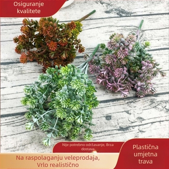 Umjetni buket plastičnih cvjetova za kućnu dekoraciju, vjenčanja, vanjske fotografije i zeleni zid krajolika