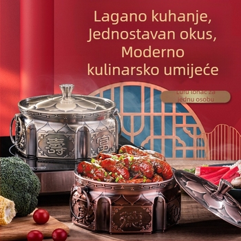 Retro posuda za jednu osobu s alkoholnim plamenom, od 304 nehrđajućeg čelika