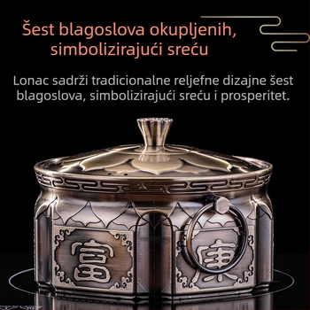 Retro posuda za jednu osobu s alkoholnim plamenom, od 304 nehrđajućeg čelika