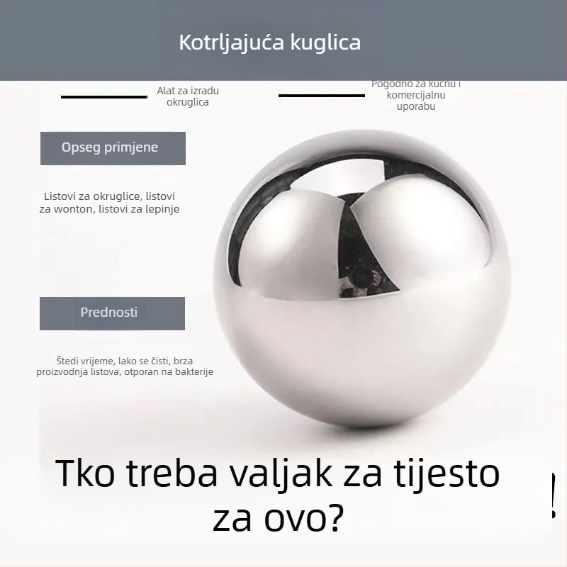 Valjak od nehrđajućeg čelika 316 za tijesto za knedle, novi model, kućna upotreba, višenamjenski alat za tijesto