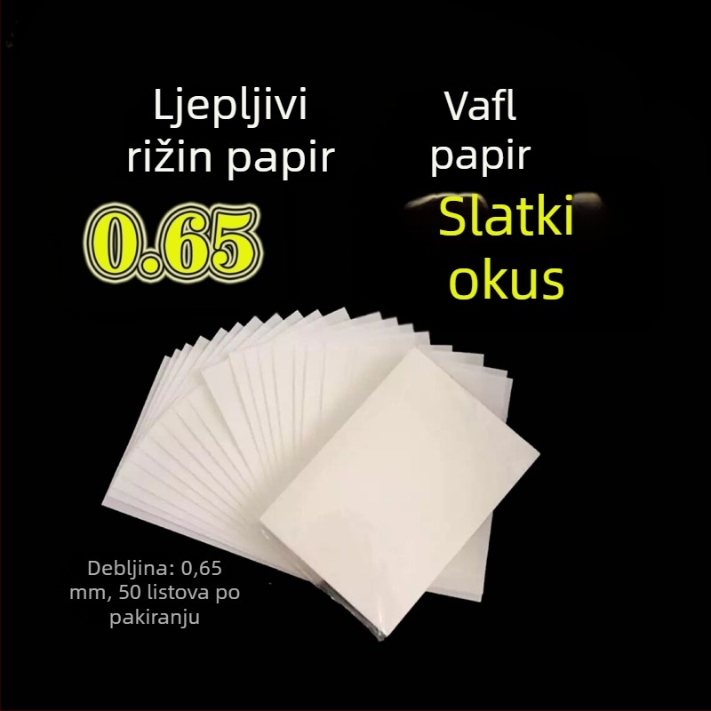 0,65 mm jedlivi wafer papir za pečenje s otiskom leptira i cvijeća za parene peciva, debeli verzija