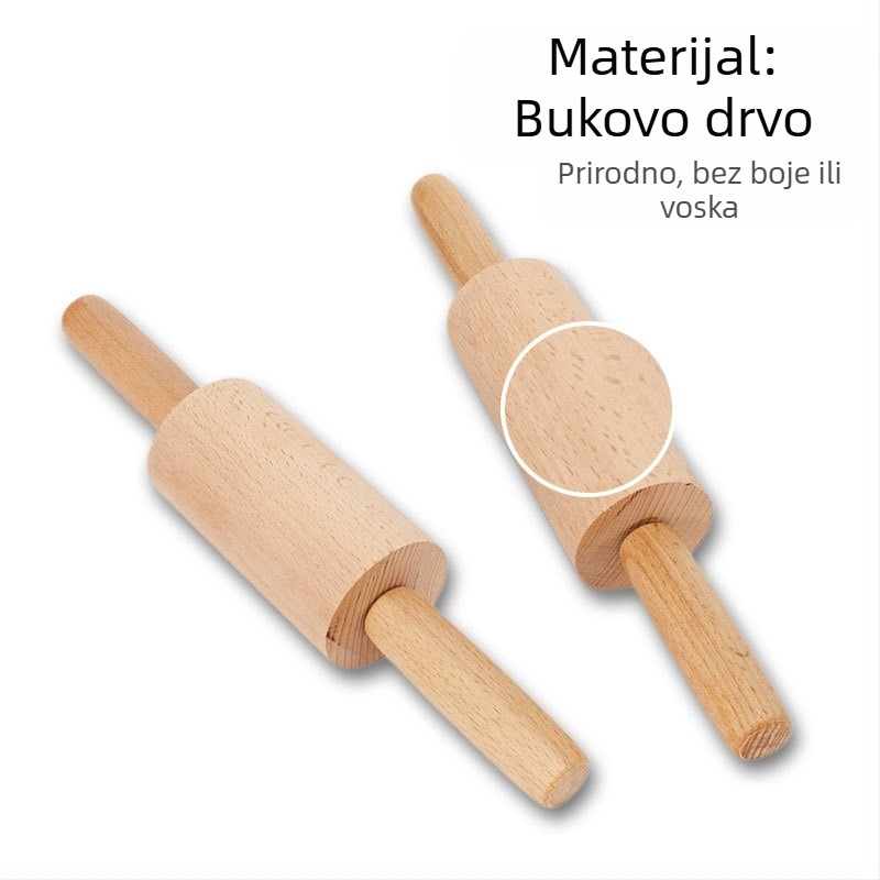 Drveni valjak za tijesto, jednoručan – lakše razvlačenje, za baozi tijesto