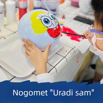 PVC nogometna lopta s DIY graffiti dizajnom na potpuno bijeloj površini, dizajn s potpisom, veličine 3, 4 i 5, šivana strojem