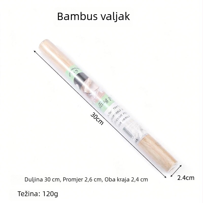 Bambusov valjak za kuhinju, mali dimenzije, alat za pečenje