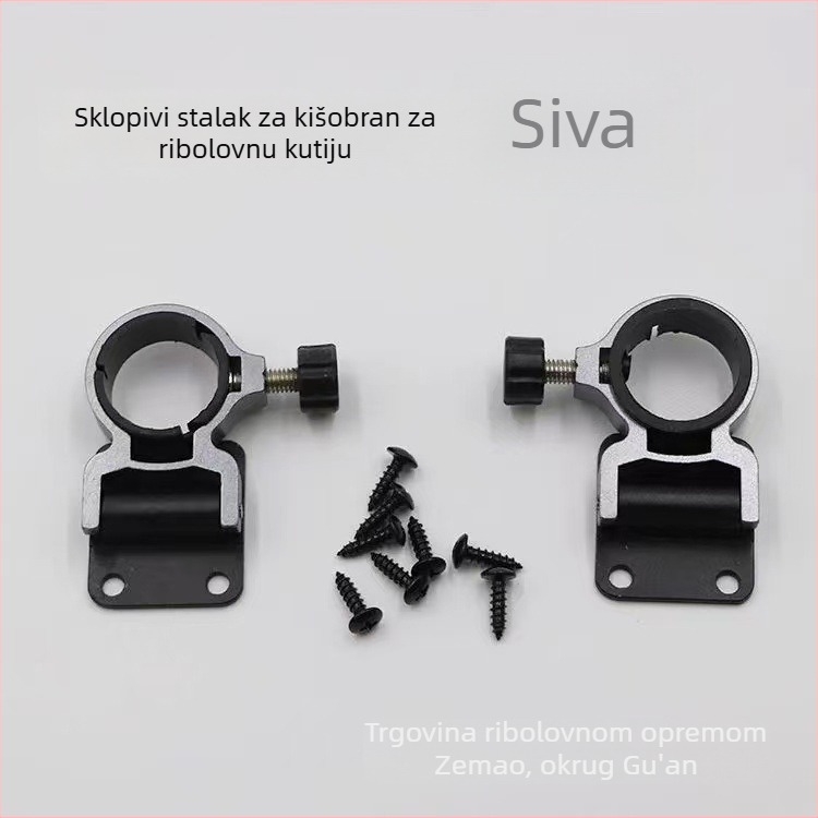 Sklopivi nosač kišobrana za kutiju za ribolov — aluminijska legura, universalni, izuzetno lagan, vijak protiv gubitka