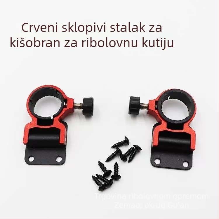 Sklopivi nosač kišobrana za kutiju za ribolov — aluminijska legura, universalni, izuzetno lagan, vijak protiv gubitka