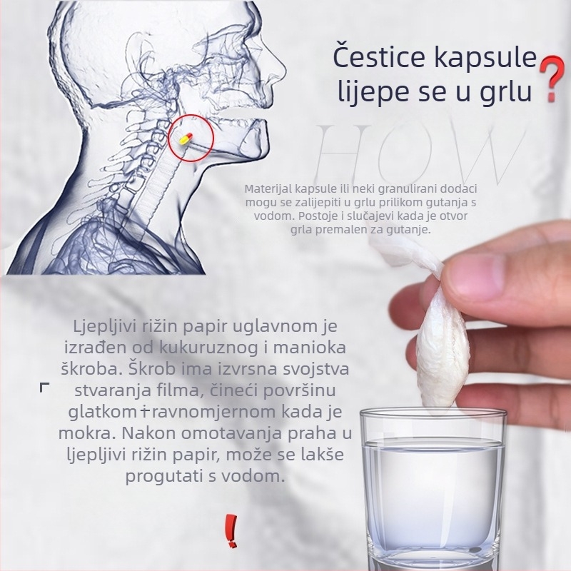 Kutija ljepljivog rižinog papira, oblik cijevi vrećice, 50 kom./kutija, 200 kutija/karton