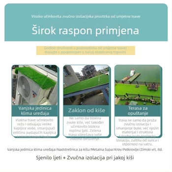 Kišni sklonič s zvučnom izolacijom i umjetnom travom, vodootporan, tiho, izolacija za klimatizaciju, travnati pod za krov