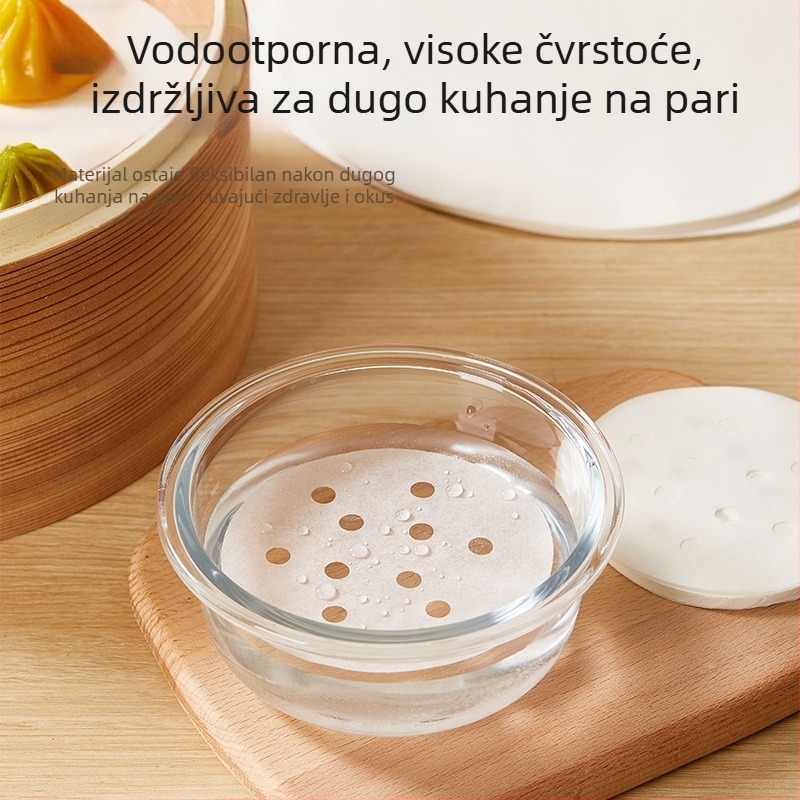 Uyiku Papir za parenje, prehrambena kvaliteta, jednokratni, kružni perforirani papir, dvostrano nelepiv, premaz silikonskim uljem