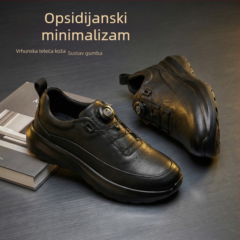 Muške kožne cipele s kopčom, retro casual stil, prozračna mekana potplata, vrhunska teleća koža, za proljeće i jesen.