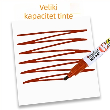 Marker za bijelu ploču, 8 boja, dvostruki vrh (deblji i tanki), na bazi vode, izbrisiv, za ured i dom