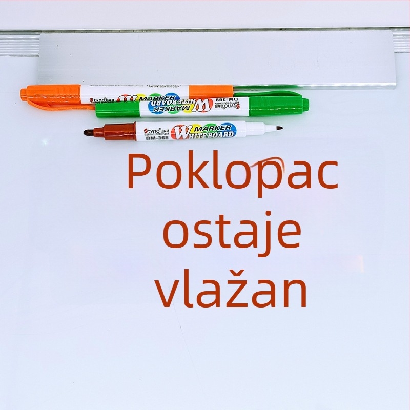 Marker za bijelu ploču, 8 boja, dvostruki vrh (deblji i tanki), na bazi vode, izbrisiv, za ured i dom
