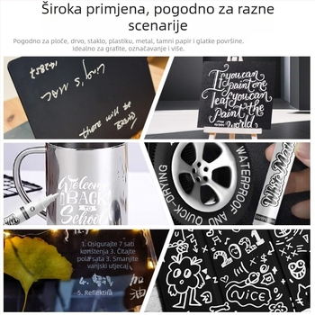 Artwalker bijeli marker na bazi ulja, brzo suši, vodootporan, ne blijedi, tanki vrh za crtanje i ručno slikanje