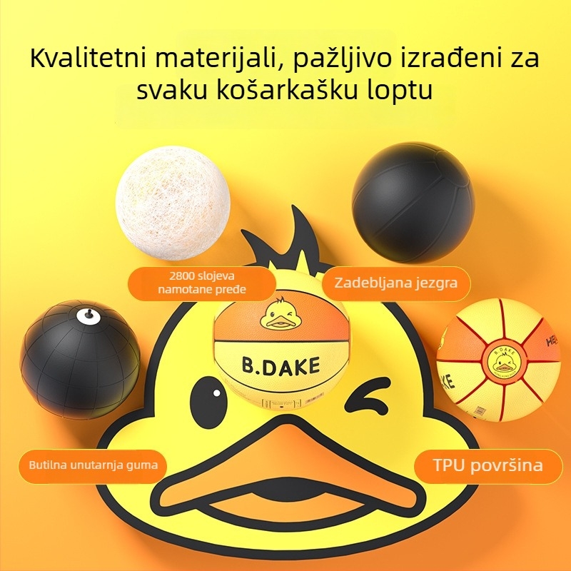Hengbo PU košarka za djecu — trening lopta od vrtića do osnovne škole, uzorak žuta patka