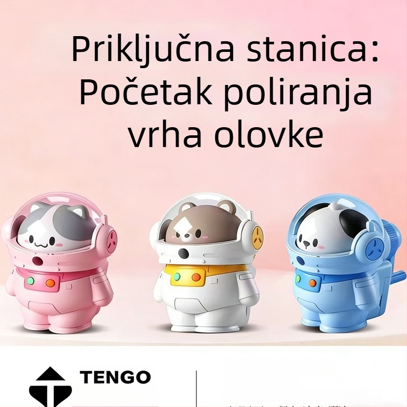 Kreativni oštrač za olovke s dizajnom astronauta, ručni, za učenike i djecu