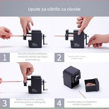 Deli 0668 oštrač olovaka s dvostrukim otvorom i retro dizajnom fotoaparata, ručni mehanizam, za učenike