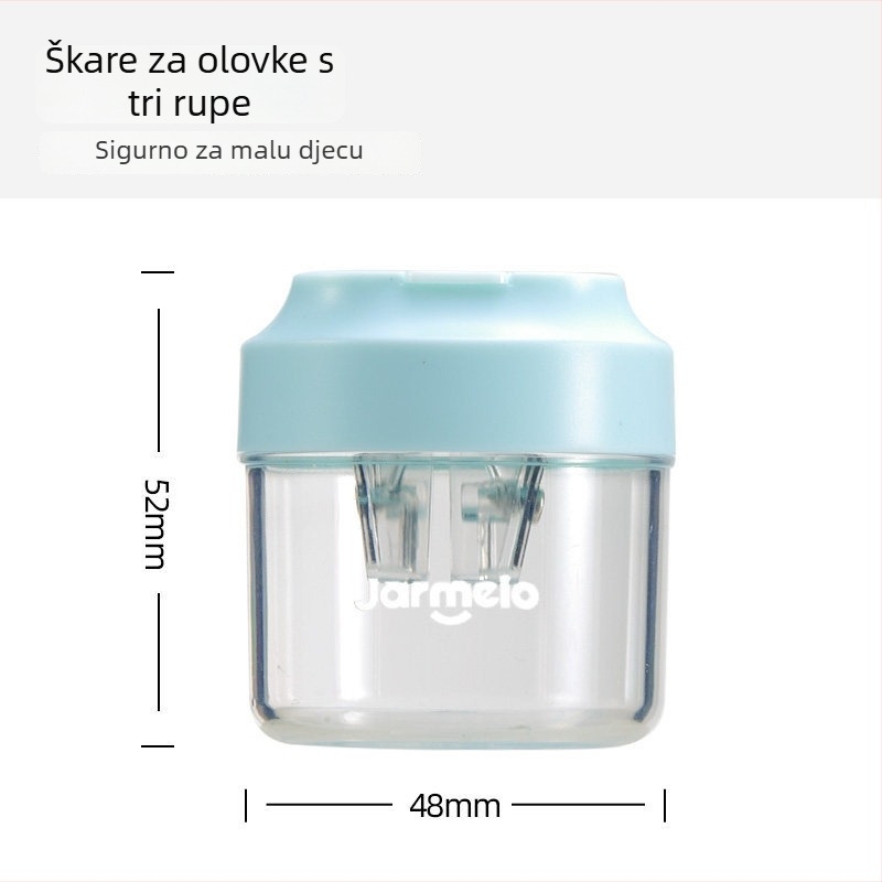 Ručni oštrač za olovke s tri otvora, prijenosni mini za djecu
