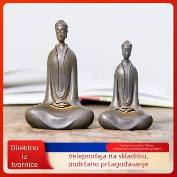 Statu Buddhe Zen nadahnuta, novokineski stil, stolna dekoracija u dnevnom boravku, ručno izrađeni predmet od smole.