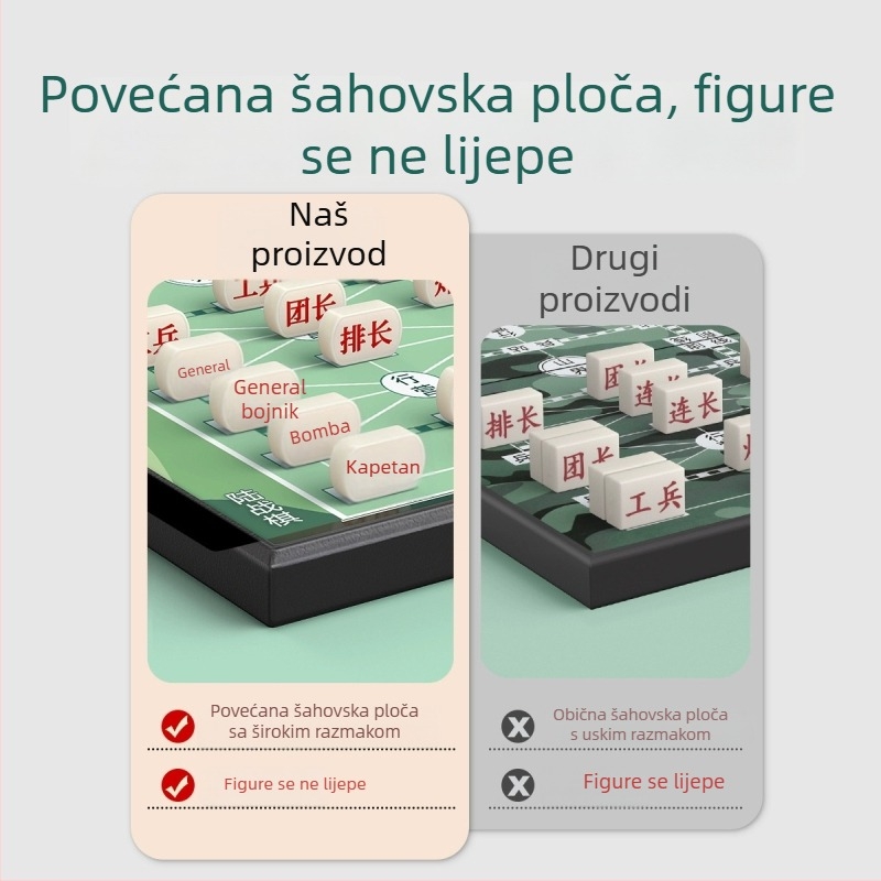 Vojni šah i kopneni bojni šah – magnetska ploča i velike figure za dva igrača, djeca 7–14 godina