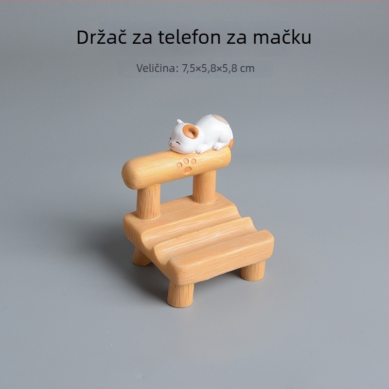 Crtić mačka i Shiba Inu – držač za telefon i tablet, figurica od smole