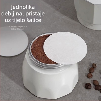 Kružni filtr papir za moka posudu i espresso aparat, filtr papir za prašnu posudu, veličina 5/5/58 mm