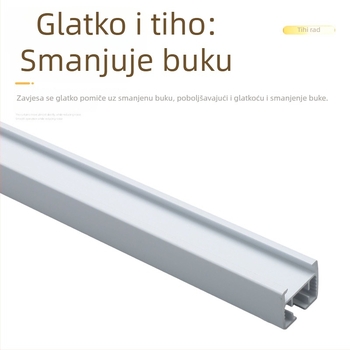 Električna šina za zavjese s ležajnim kolima, debeli aluminijski ravni tračnici, montaža na plafon, pribor za zavjese