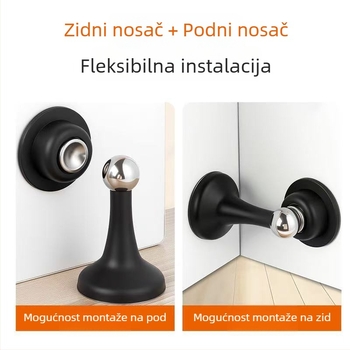 Magnetni podni zaustavljač vrata bez bušenja, za kupaonicu i spavaću sobu, produženi silikonski amortizer udara vrata, model 102
