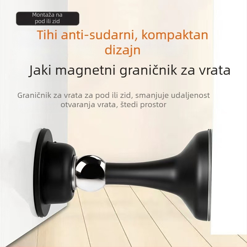 Magnetni podni zaustavljač vrata bez bušenja, za kupaonicu i spavaću sobu, produženi silikonski amortizer udara vrata, model 102