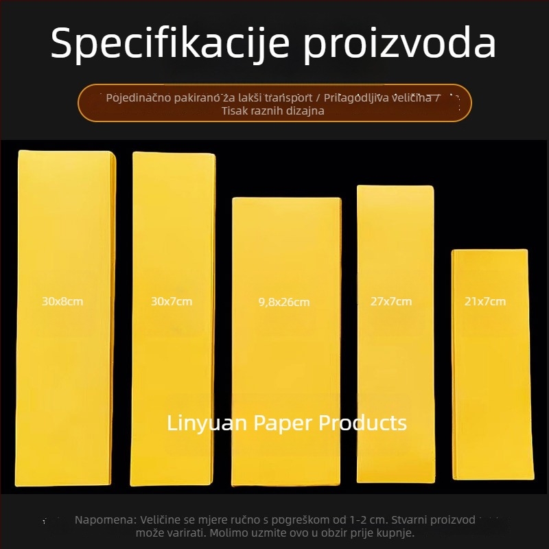 Žuti papir talismana za taoističko pisanje, debeli, tiskljiv, ne razmazuje