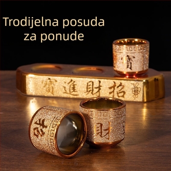 Keramička čaša za ponudu Bogu bogatstva – kućna sveta čaša za vodu, čaj i vino