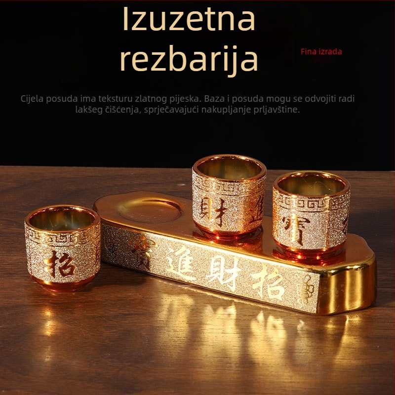 Keramička čaša za ponudu Bogu bogatstva – kućna sveta čaša za vodu, čaj i vino