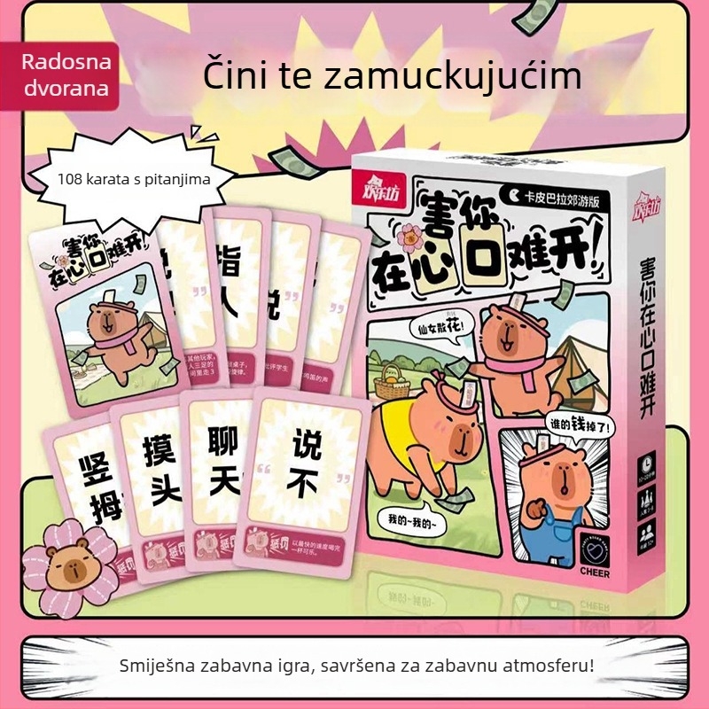 Capybara serija karata za stolne igre — zabavna zabava za druženje, ledolomac i izgradnja tima