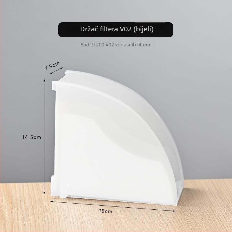 Akrilni držač za papir za filtre za kavu na šanku, skladište filtrnih papira V60 u obliku ventilatora, otporan na prašinu i vlagu