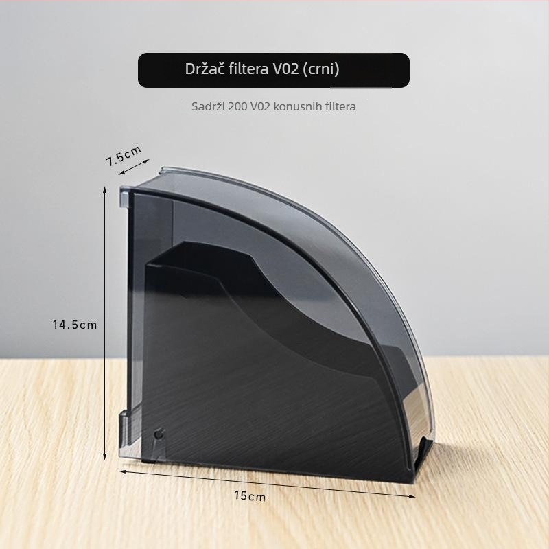 Akrilni držač za papir za filtre za kavu na šanku, skladište filtrnih papira V60 u obliku ventilatora, otporan na prašinu i vlagu
