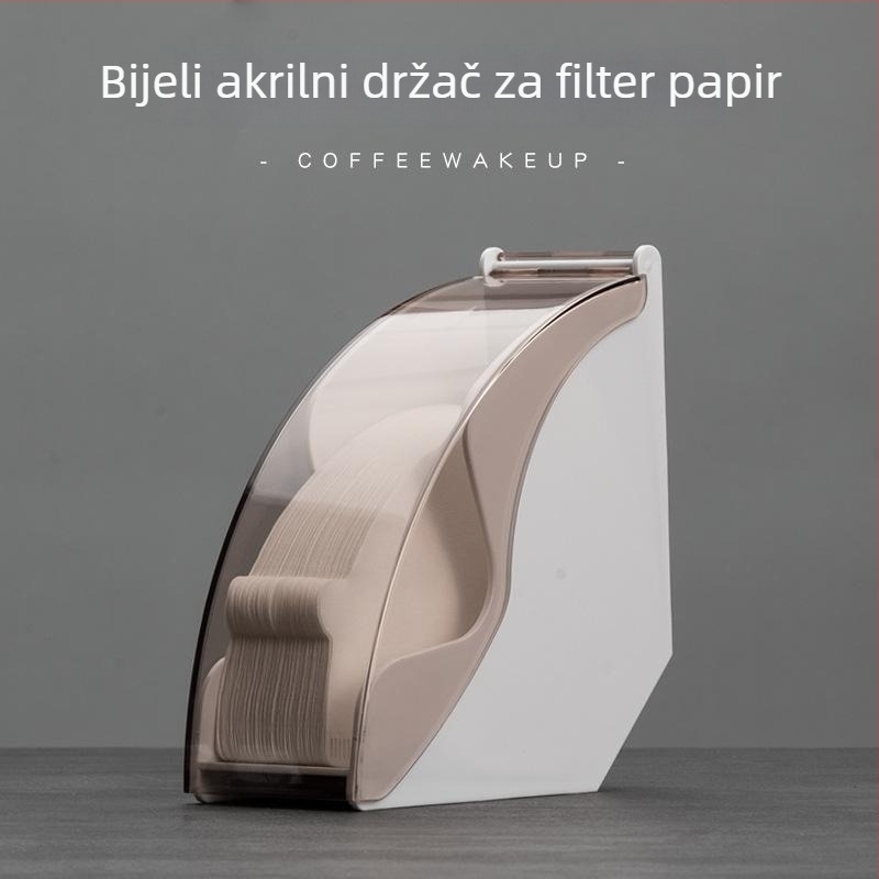 Akrilni držač za papir za filtre za kavu na šanku, skladište filtrnih papira V60 u obliku ventilatora, otporan na prašinu i vlagu