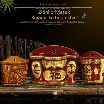 Keramički zidni tamjanik za štovanje – Kuhinjski bog Tiangong, zidna dekoracija