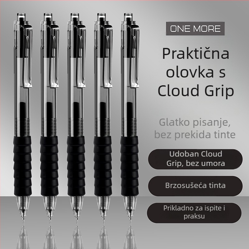 Gel olovka s pritiskom za ispite i vježbanje — glatka tinta, brzo sušenje, set