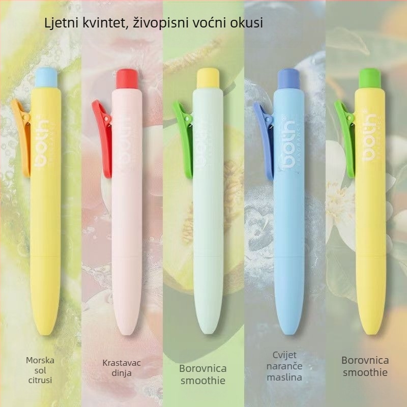 BOTH Gel olovka s voćnim bojama blokiranja, džepna, povlačni mehanizam, okruglo tijelo, prijenosna