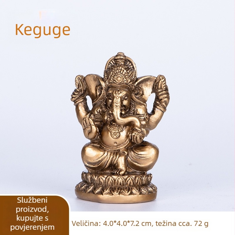 Ručna smolna figura Ganesa, hinduistički bog bogatstva, dekoracija za hodnik.