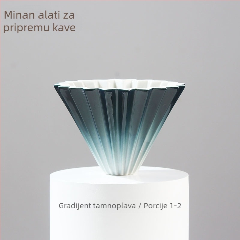 Keramički V60 filter za kavu s gradijentom u bojama, mali, konični oblik, ručna priprema