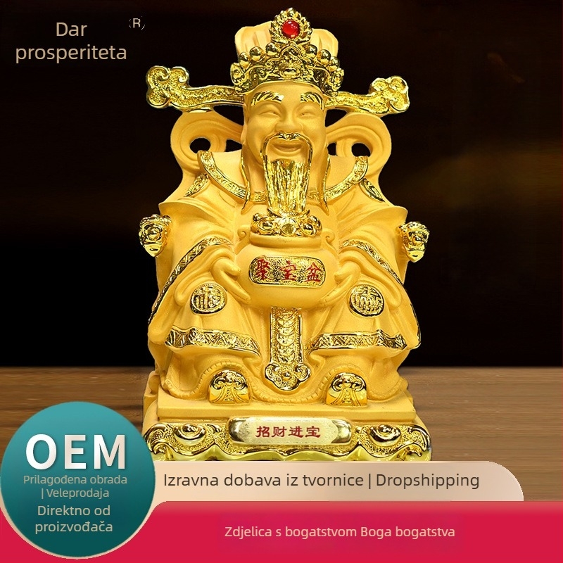 Feng Shui statua Boga bogatstva za ulazni hodnik i dnevni boravak, dekorativna figura za dom i posao
