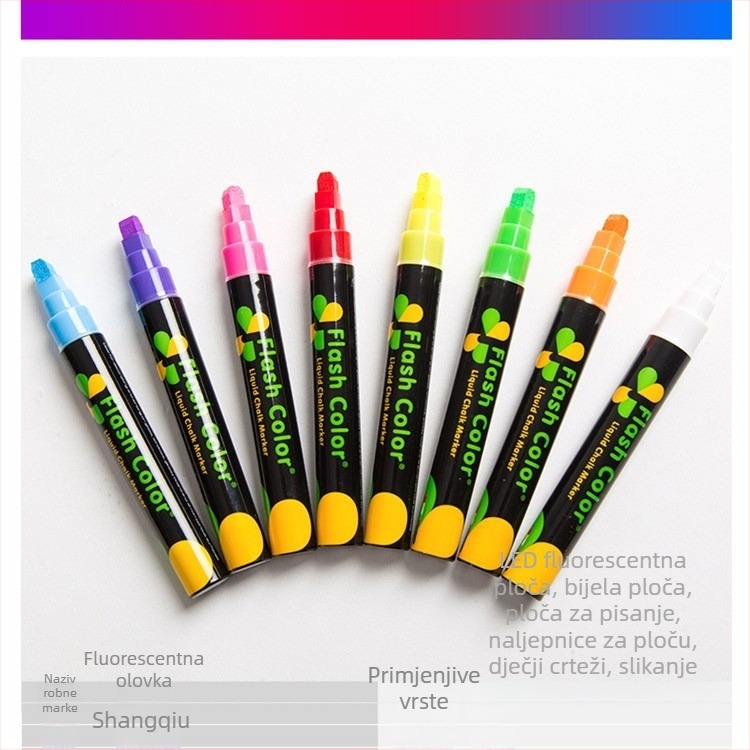 LED fluorescentska marker olovka za elektroničke ploče, izbrisiva, bojom svijetleća akvarel olovka