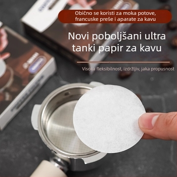 Okrugli papir za filtriranje kave za moka lonac – sekundarni filter, univerzalno 58 mm