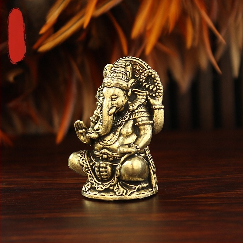 Mesing Ganéša sa četiri ruke, tajlandska Buddha statua, retro stolni ukras za bogatstvo, ručno izrađen umjetnički kolekcionarski predmet iz jugoistočne Azije