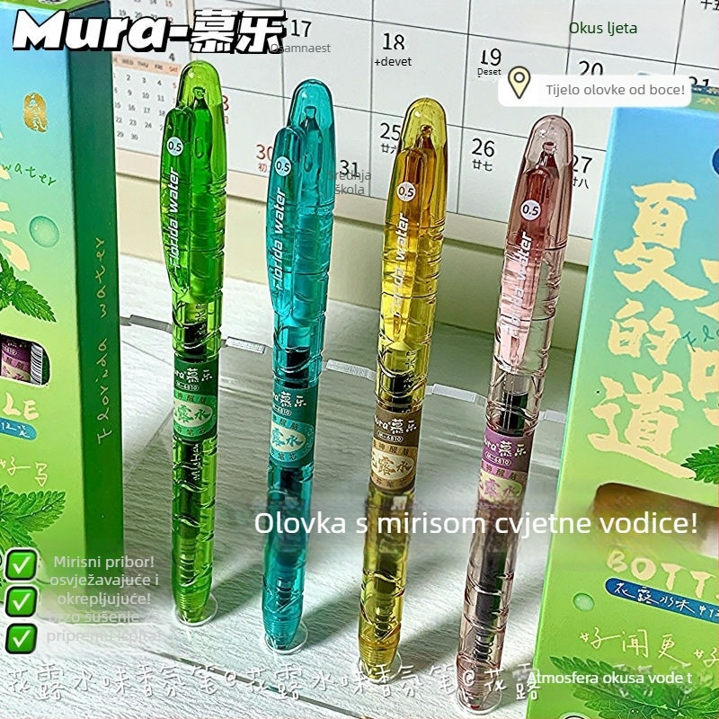 Gel olovka Mule ST s mirisom cvijeća, automatski mehanizam, 0,5 mm, crna tinta