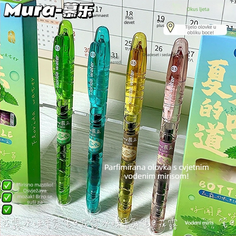Gel olovka Mule ST s mirisom cvijeća, automatski mehanizam, 0,5 mm, crna tinta