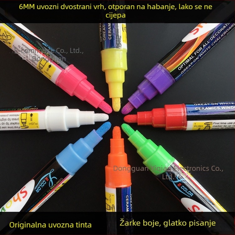 LED mini ploča za ručne reklame s dvostrukom vrhom — vodotopna obojena tekuća kreda na bazi vode, bez prašine