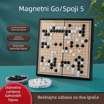 19-red Go magnetska Gomoku početni set za djecu s prijenosnom standardnom pločom i magnetskim figuricama